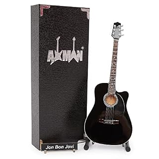 Jon Bon Jovi (Bon Jovi) Réplique de guitare miniature – Cadeaux musicaux – Ornement fait à la main – Comprend une boîte… - Les Beatles, Paul McCartney, John Lennon, RIngo Starr, George Harrison