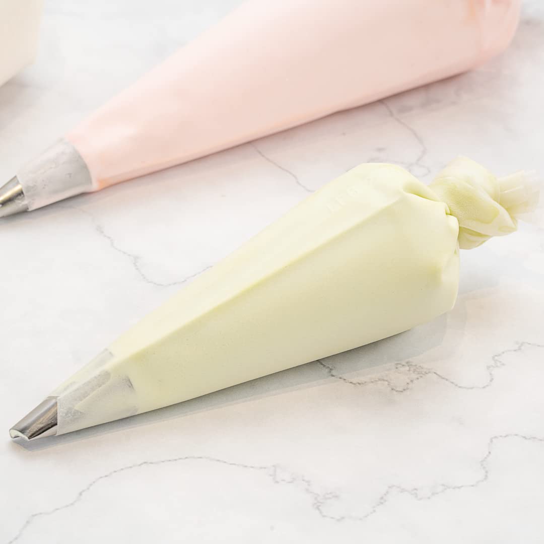 Restaurantware Pastry Tek - Bolsas pasteleras reutilizables de silicona de color blanco para repostería de 10.2 x 6.3 pulgadas, 2 bolsas de glaseado reutilizables, antiestallidos, para decorar