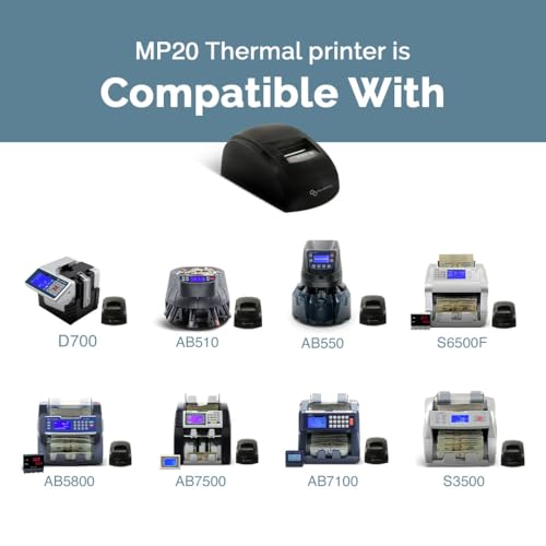 Image of AccuBANKER MP20-71 Thermal Printer for AB7100 Bill Counter - Prints Reports of Verified Bills, Quick and Easy to Use, Compact Design, Quick Printing Speed, Low Noise Level (AB7100 Compatibility)