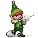Hallmark Keepsake Christmas Ornament 2018 Year Dated, North Pole Tree Trimmers Elf Stringing Popcorn