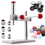 LYNDA Fabric Button Maker, Manual Button Press Machine with 30/40/48mm Dies for DIY Sewing & Upholstery