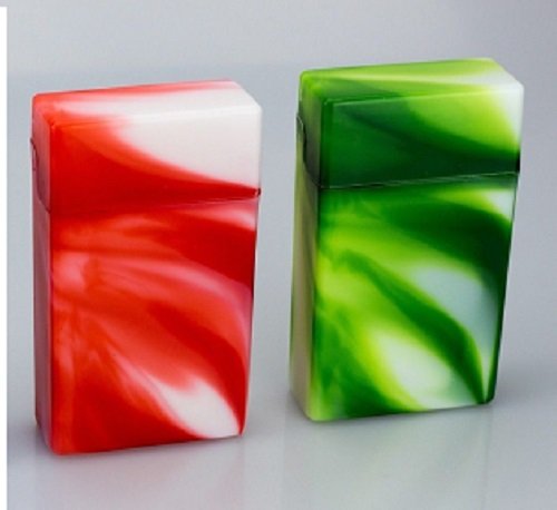 2 Marble Plastic Cigarette Case 100's Flip Top open Marble different Color