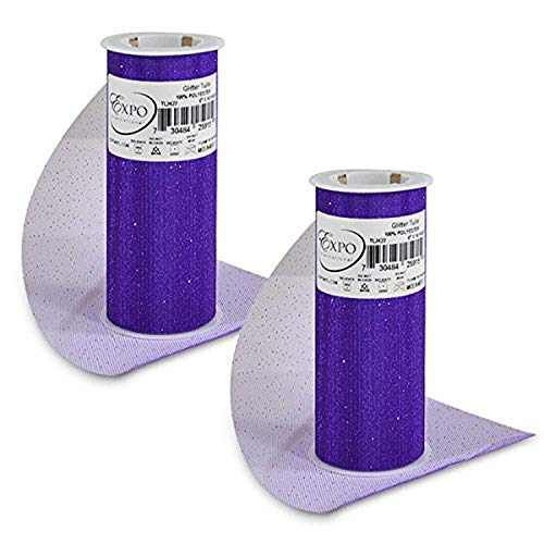 Expo International TL2422PR-2 Glitter Tulle Spool (2 Pack), 6