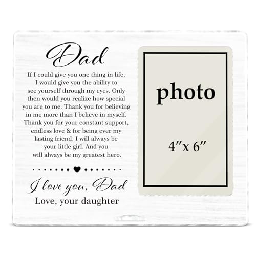 Zauly Dad Picture Frame, Sentimental Father Quote Gifts for Fathers Day Christmas Birthday, Dad...
