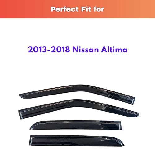 Image of KPY Rain Guards Fit for 2013-2018 Nissan Altima, Out-Channel Window Visors Vent Wind Deflectors 4PC, Car Accessories for 13-18 Altima