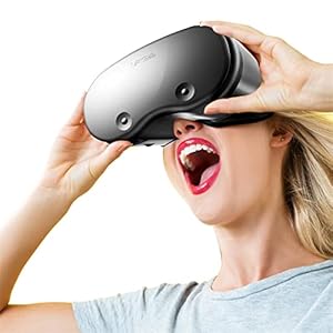 A/A 3D VR Headset für Smartphone | Virtual Reality Brille für Handyspiele & Filme – VR Brillenhelm unterstützt jedes Handy 12,7 cm bis 17,8 cm großer Bildschirm