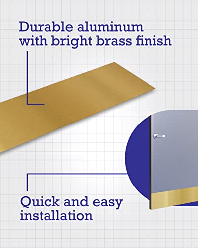 Hardware Essentials Magnetic Kick Plate, Aluminum, Brass Finish 8 X 34”, 852750 #TOP3