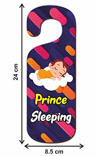 Image of CVANU Prince Sleeping Wooden Door Sign Hanger Size(24cm x 8.5cm) cv80