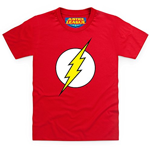 Camiseta infantil con logo de la marca DC Comics rojo fuego tela resistente rojo 140