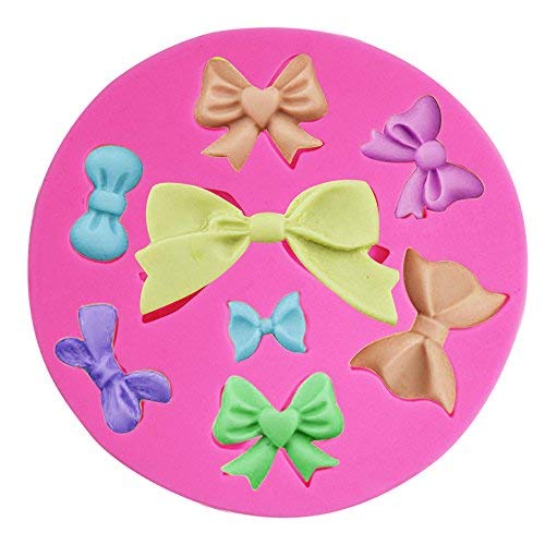 FineGood 2 Pezzi Decorativo stampi in Silicone, a Forma di Fiore di crisantemo e Papillon, Cioccolato Fondente Argilla Sugar Craft Sapone Decorazione stampi Torta di Cottura DIY Tool - Rosa
