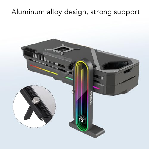Soporte ajustable RGB para GPU con base magnética miniatura 5