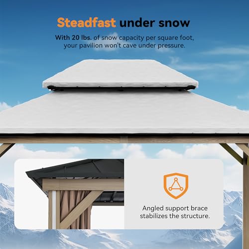 Modern-Shade-Permanent-Hardtop-Gazebo-12-x-16-with-4-LED-Lights-Outdoor-Gazebo-with-Double-Roof-Aluminum-Frame-Patio-Gazebo-with-USB-Charging-Port-Deck-Mosquito-Netting-and-Curtains Modern Shade Permanent Hardtop Gazebo 12 x 16 with 4 LED Lights Outdoor Gazebo with Double Roof Aluminum Frame Patio Gazebo with USB Charging Port Deck Mosquito Netting and Curtains