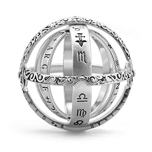 MONLEYTA Anneaux De Mode Sphère Astronomique Anneau De Boule Pliable Bague Cosmique Bague Bijoux De Mode Argent 7 Cover