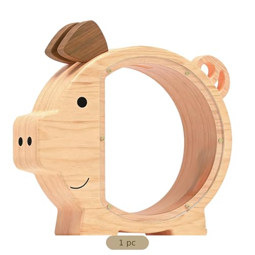 Hucha de madera transparente para evitar romper la hucha al ahorrar 6