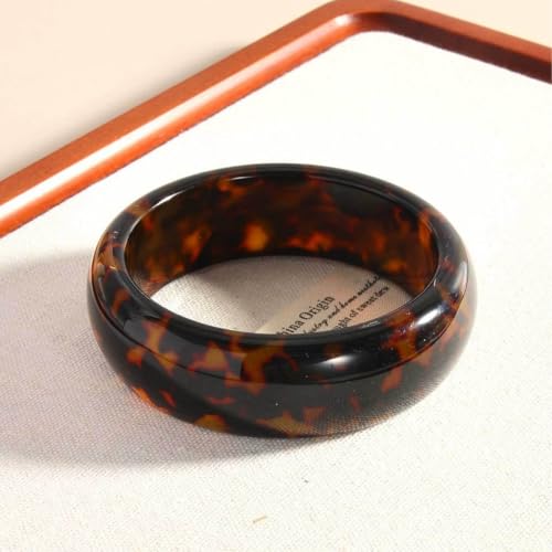 Chunky Tortoiseshell Leopard Print Bracelet Geometric Wide-face Statement Bangle Bracelet for Women Tortoiseshell Colored Holiday Party Jewelry4