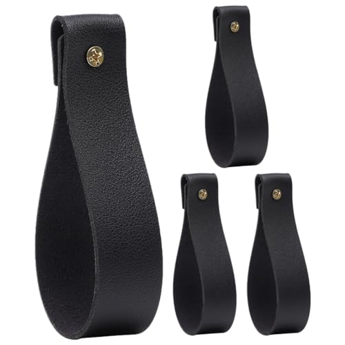 Angoily 4 Pièces Crochets Muraux En Cuir Support Tringle À Rideau Et Porte-Serviettes...