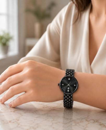 Image of MOOVER Analog Watch for Women & Girls | Luxury Bracelet Style Ladies Wrist Watch | Crystal Dial with Premium Stainless Steel Chain Strap | Fashion Watch for Daily Wear, Party & Gift