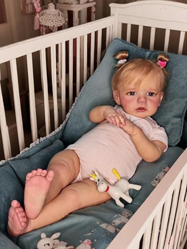 cosheng Lebensechte Reborn Babypuppen Mädchen - 61 cm Standable Kleinkind Reborn Puppe Realistische Neugeborene Weiche Vinyl Baby Puppen Spielzeug für Kinder ab 3 Jahren – Bild 3