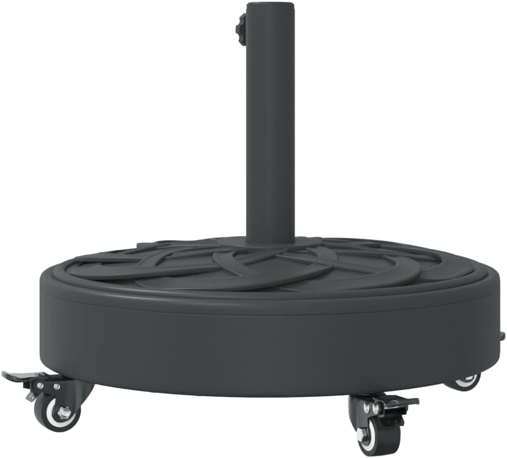 vidaXL Parasol Base with Wheels for Ø1.5/1.9" Poles, Garden Umbrella Holder, Parasol Stand for Outdoor Patio Lawn Deck Balcony, 59.5 lb Round
