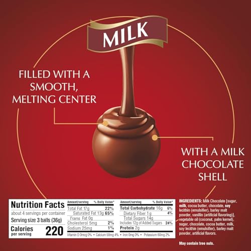 Image of Lindt Lindor Milk Chocolate Truffle Ball, 5.1 oz (Pack of 3)