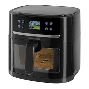 Daewoo Actuate Range, 8 Litre Air Fryer, One Touch Smart Cooking, AI Technology Recognises 12 Food Groups With Viewing Window For Progress Checks, LCD Touch Screen Display, Air Flow Technology