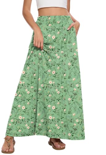 Image of Womens Maxi Skirt Long Flowy Summer A-Line High Waist Skirts