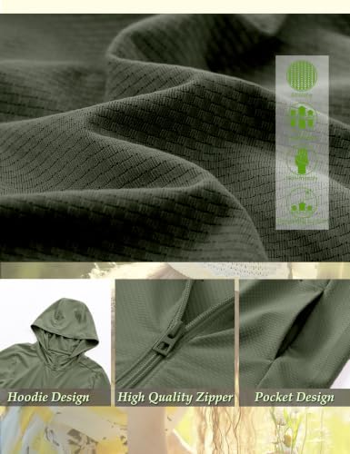 Image of TAGIHOO Kids Active Zipper Sun Protection Jacket Boys Girls Hooded Cooling Shirt Pockets Fishing Running Outdoor