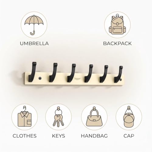 Image of JAGGER JAG334 Wall Mounted Stainless Steel Wall Hooks for Hanging Cloth /Towel Hangers /Door Hangers /Hook Rail /Bthroom Hanger (Lemon [ Rocket ], 8)