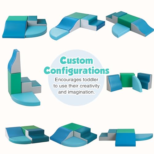 Image of TODIBY 4-Pieces Climbing Toys for Toddlers: PU Leather - Soft Play Climbing for Toddlers - Foam Climbing Blocks for Crawling and Sliding Indoor Playground for Kids