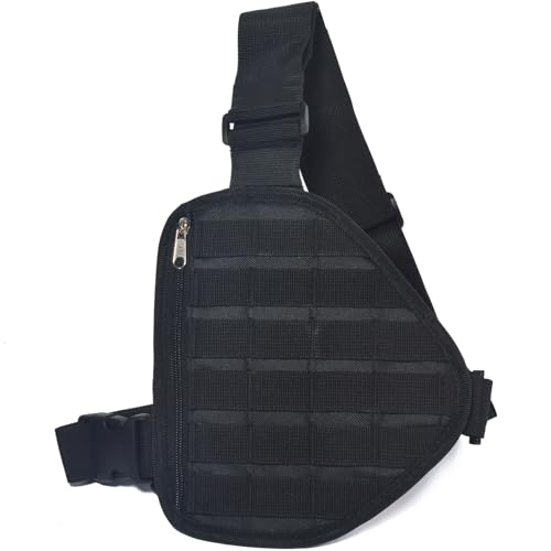 HYS Harnais de poitrine en molle, gilet tactique portable, poche de poitrine, compatible avec les sports de plein air, la randonnée, le camping, l'alpinisme,...