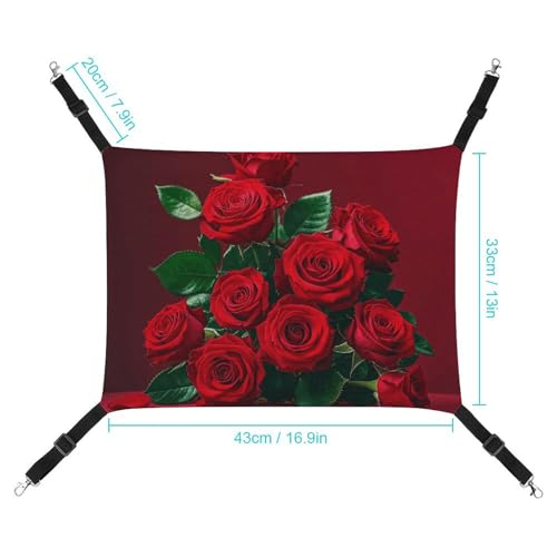 Hamac pour chat rouge et lit doux suspendu pour lapin réglable - 3