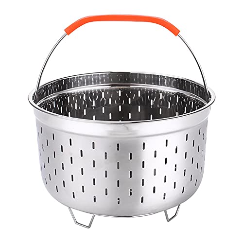 duhe189014 Panier À Vapeur Panier À Vapeur en Acier Inoxydable Tamis pour Casseroles Et Autocuiseurs, avec Poignée en Silicone pour Autocuiseurs Cuire À La Vapeur des Légumes, des Fruits, des accepted