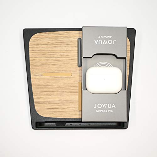 JOWUA Wireless Charger pad for Tesla Model 3, Model Y with Old Center Console, Built-in DashCam & Sentry Mode Reader, Compatible with iPhone 13 / iPhone 13 Pro Max(Wooden Brown)