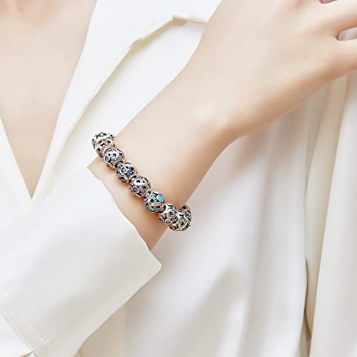 HappyStar 925 Sterling Silver Birthstone Charms fits Charms Bracelets for Woman，with 5A Cubic Zirconia Dangle Pendant Bead,Happy Birthday Charms for Bracelet and Necklace4