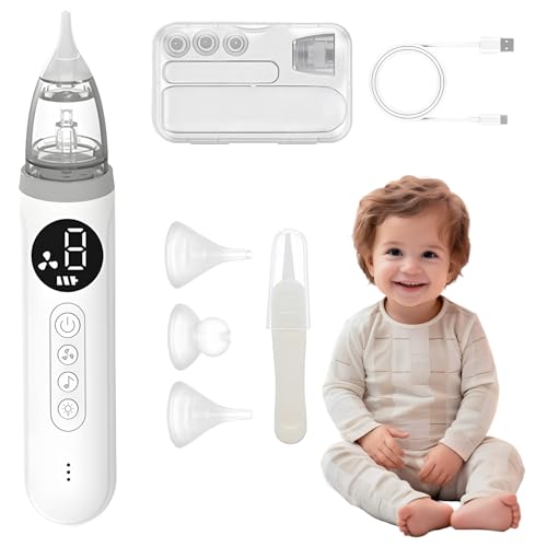 Anluomafuy Aspiratore Nasale Neonato Elettrico con 3 Livelli di Aspirazione, Automatico Succhia Moccio con 3 Punte in...