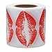 HYBSK 300pcs Kiss Lips Stickers Removable Clear Hot Rave Red Kissing Labels for Envelopes Crafts Party Favors (Transparent Clear Paper)
