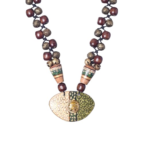 Image of AAKRITI ART CREATIONS Handcrafted Women's Jewelry Set - Ethnic Necklace and Earrings, Fashion Accessories for Special Occasions & Celebrations