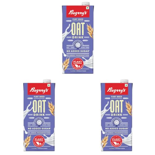 Image of Bagrry's Plant Based Oat Drink 1L | Unsweetened | Rich in Oats | Lactose & Dairy Free | No Added Sugar | Perfect for Everyday Use | Barista Approved | Healthy Dairy Substitute | No Preservatives
