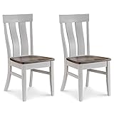 Set of 2 Kitchen Chairs Featuring Arched Back and Distressing | Rustic Farmhouse Solid Maple Wood...