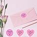 1000pcs Pink 1inch Thank You Stickers 1 Roll Heart Shape 1 Roll Round Self-Adhesive Label use for Wedding Favors Packaging Envelope Sealing Gift Wrapping Baking Box Business, 2 Designs
