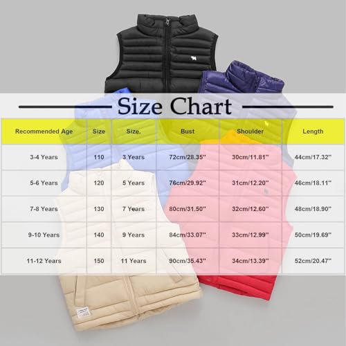 Kids Puffer Vest Lightweight Fashion Cute Graphic Sleeveless Down Jacket for Boys Zipper Up Waistcoat Winter Clothes3