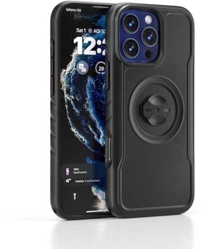 Funda para iPhone 17 16 15 14 Pro Max Air Compatible con Soporte Garmin   Carcasa Delgada y Antigolpes con Sistema Quarter Turn Integrado, Fijación Segura y Rápido a para Porta Movil Bici