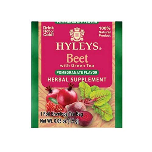 Hyleys Wellness Natural Beet With Green Tea Pomegranate Flavor - 25 Tea Bags - (100% Natural, Sugar Free, Gluten Free And Non-Gmo) #TOP1