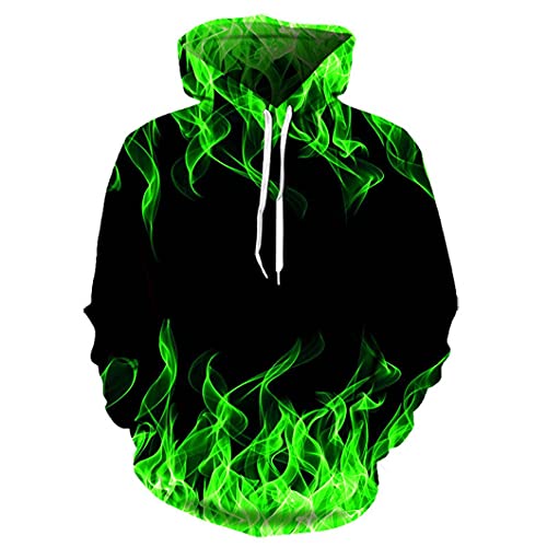 GCDD Color Flame 3D Digital Printing Asian Men's and Women's Hooded Sweater Jacket Hooded Sports Hoodie,8,5XL