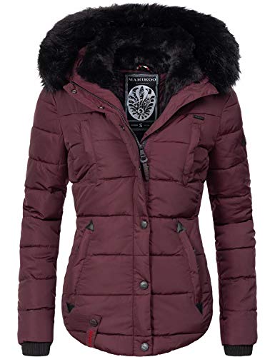 Preisvergleich Produktbild Marikoo Damen Winter Jacke Steppjacke Lotusblüte (vegan hergestellt) Weinrot Gr. S