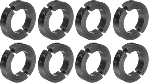 uxcell 4pcs Double Split Clamp-On Shaft Collar for 1-1/2" Shaft, Two-Piece Clamping Collar, 2-3/8" OD, 9/16" Thick, #45 Steel Axle Collar Clamp, Set Screw Style (Pack of 2)