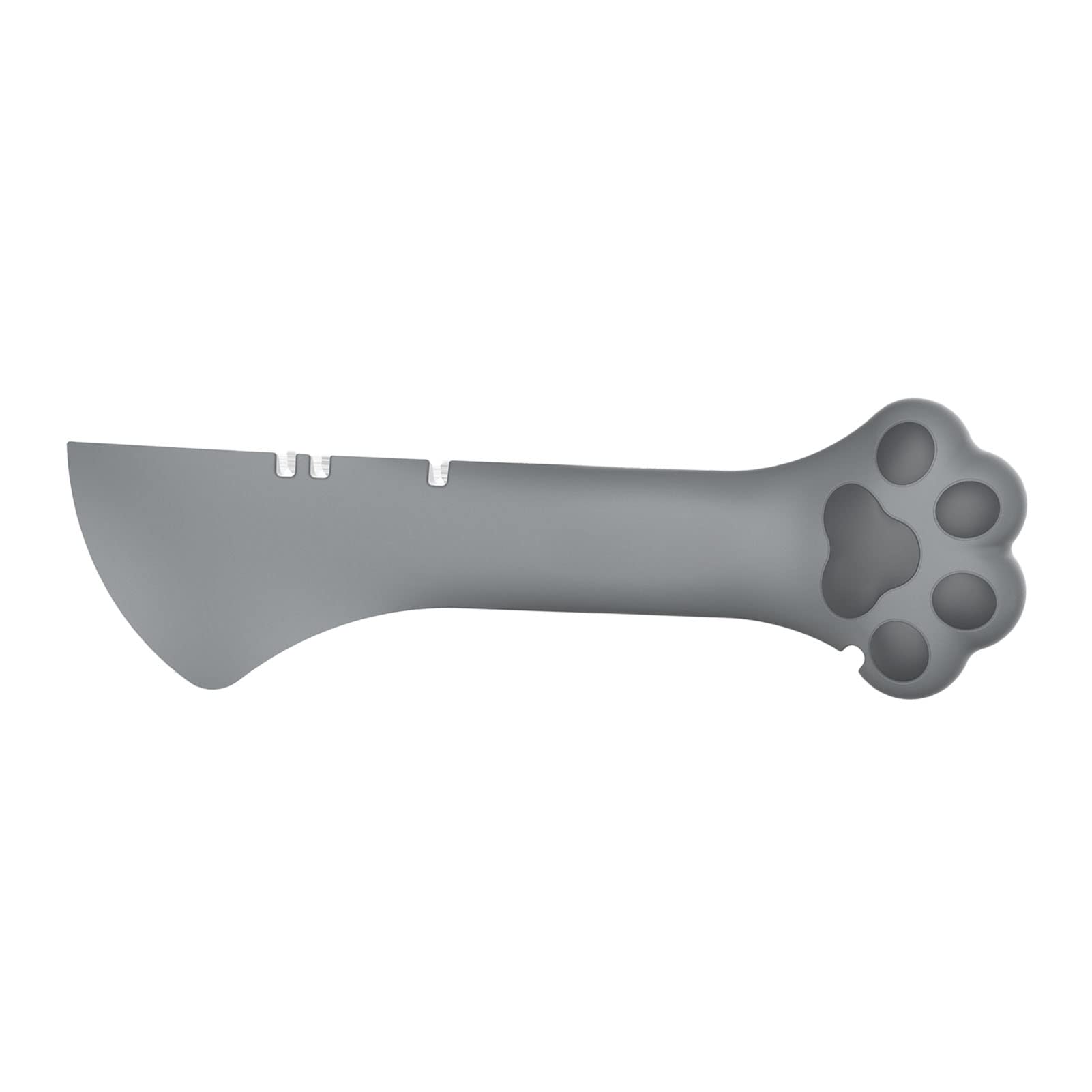 Cat Jar Opener Cat Design Multifunction Pet Canned Spoon for Pet Food Can Supplies Silicone Material Lightweight Durable Non Easy to Clean Long Service Life (Gray)