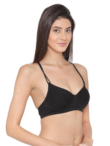Image of Clovia Women's Cotton Lightly Padded Wire Free Non-Wired T Shirt Bra