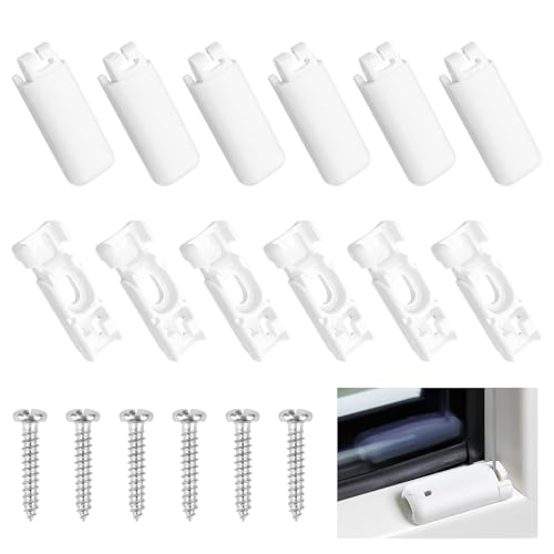 SUPRROW Plissee Ersatzteile Set Klemmträger Zubehör,6Kit 12 Stück,Plissee Halterung mit Schrauben Klemmträger für Stick & Fix Klebeträger und Front Klebeplatten