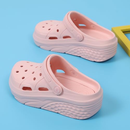 Image of SECHRITE Womens Platform Clogs Garden Shoes Waterproof Beach Pool Sandals Summer Mules Home Slippers Shower Shoes